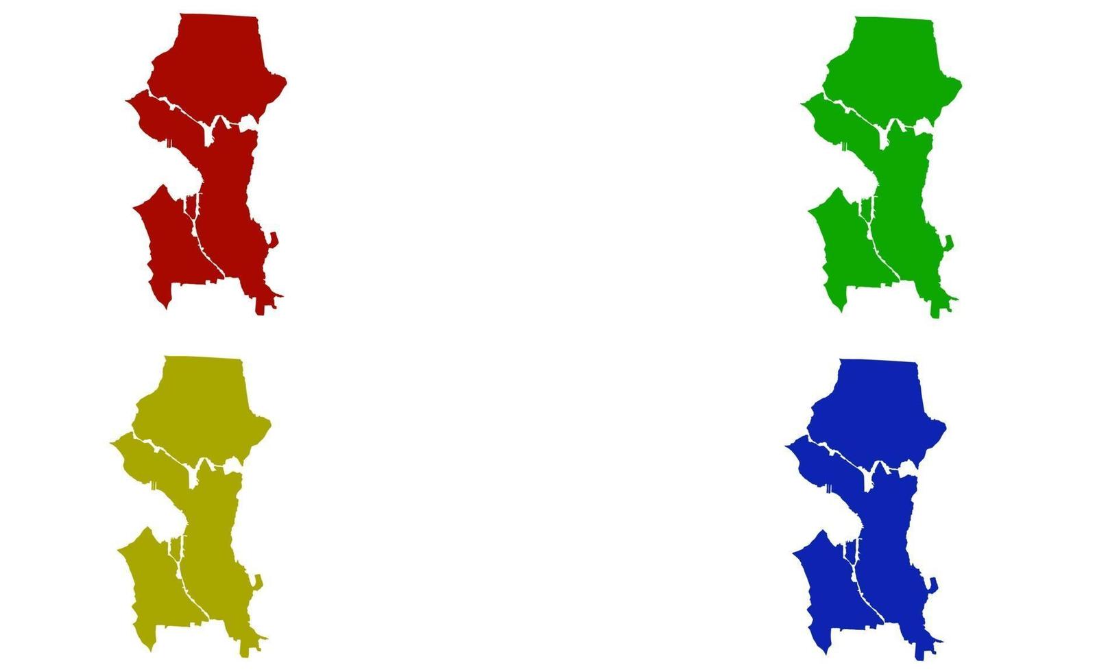 silueta de mapa de la ciudad de seattle en washington vector