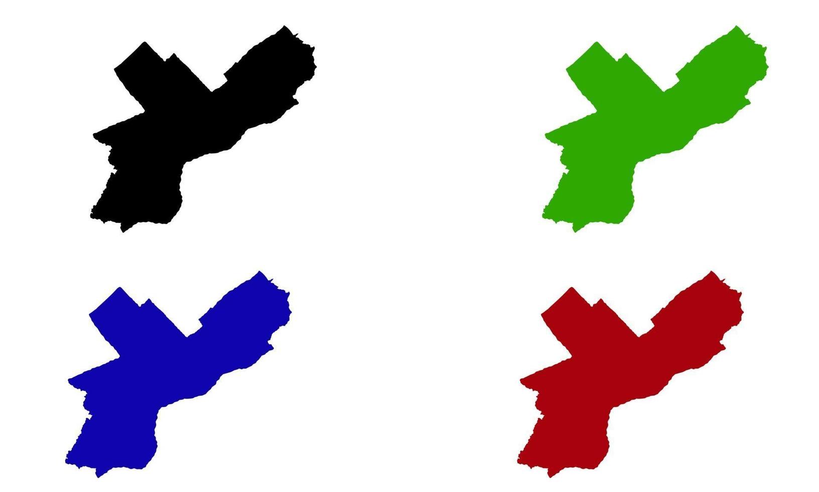 silueta de mapa de la ciudad de filadelfia en pensilvania vector