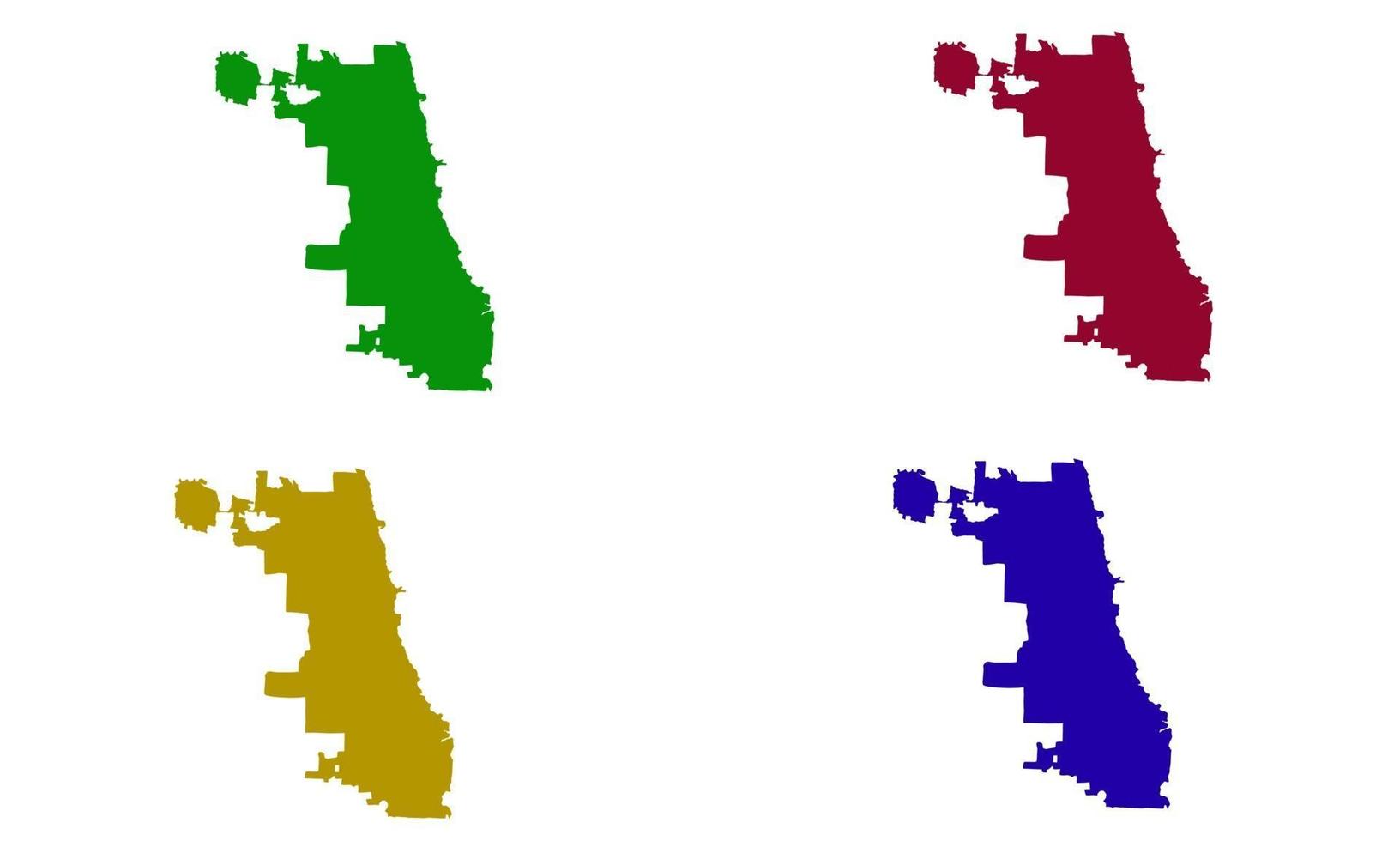 silueta de mapa de la ciudad de chicago en illinois vector