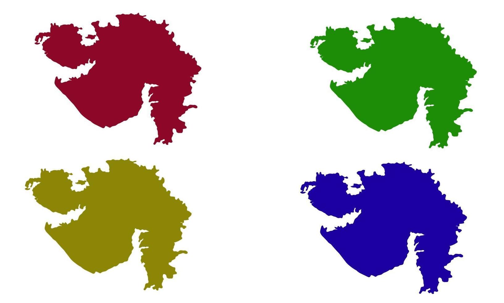 Gujarat country map silhouette in India vector