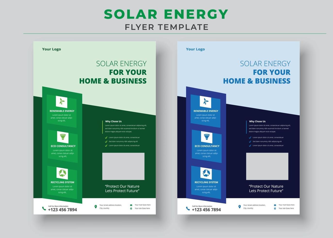 plantillas de folletos de energía solar verde, folletos de energía solar vector