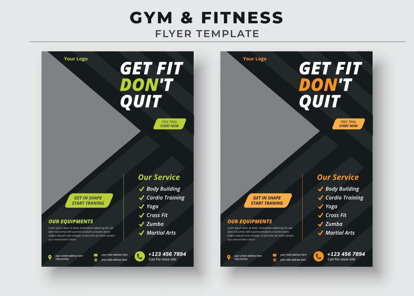 Gym Fitness Flyer Template vector