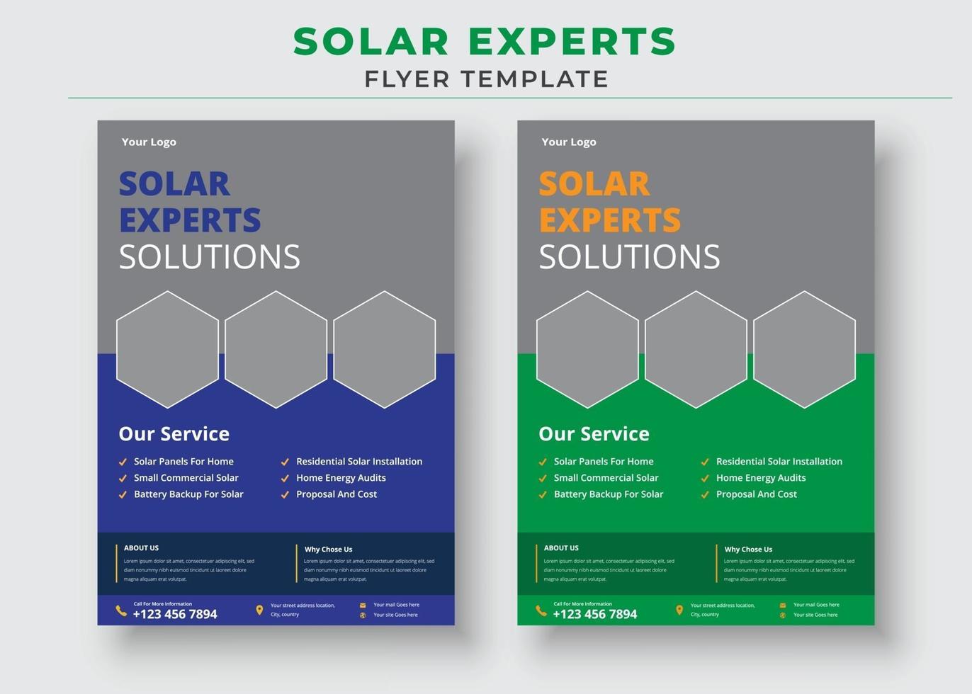 plantillas de folletos de energía solar verde, folletos de energía solar vector