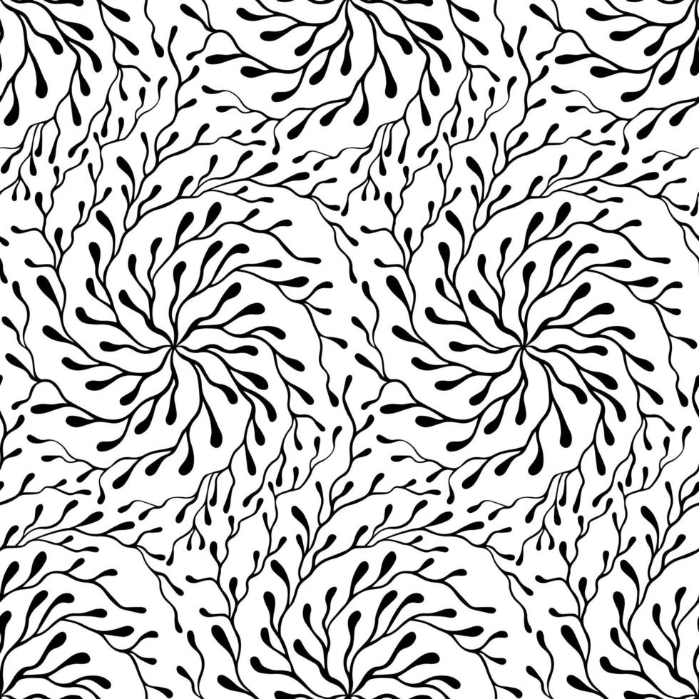 dibujado a mano doodle abstracto blanco y negro de patrones sin fisuras vector
