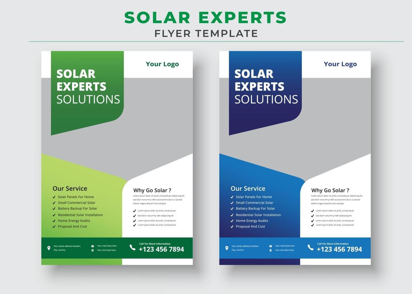 Green Solar Energy Flyer Templates, Solar Energy Flyer vector