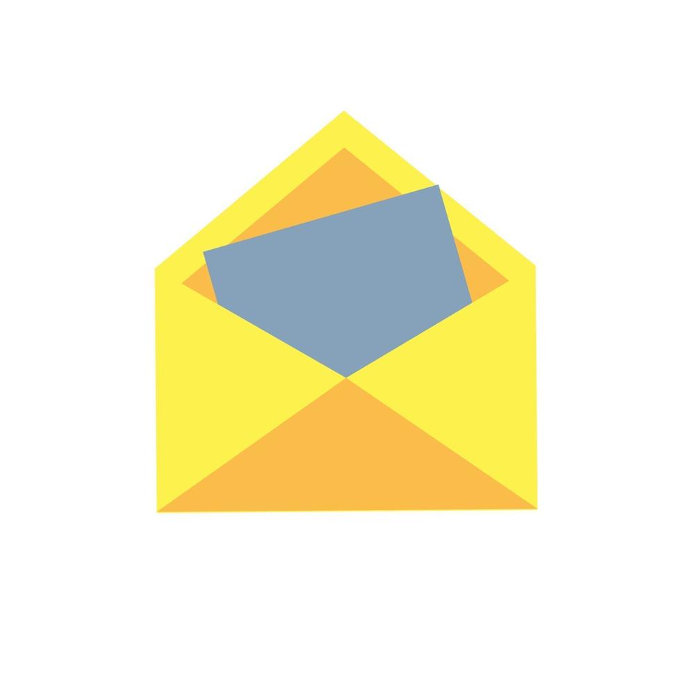 Open yellow envelope with paper. 3211172 Vector Art at Vecteezy