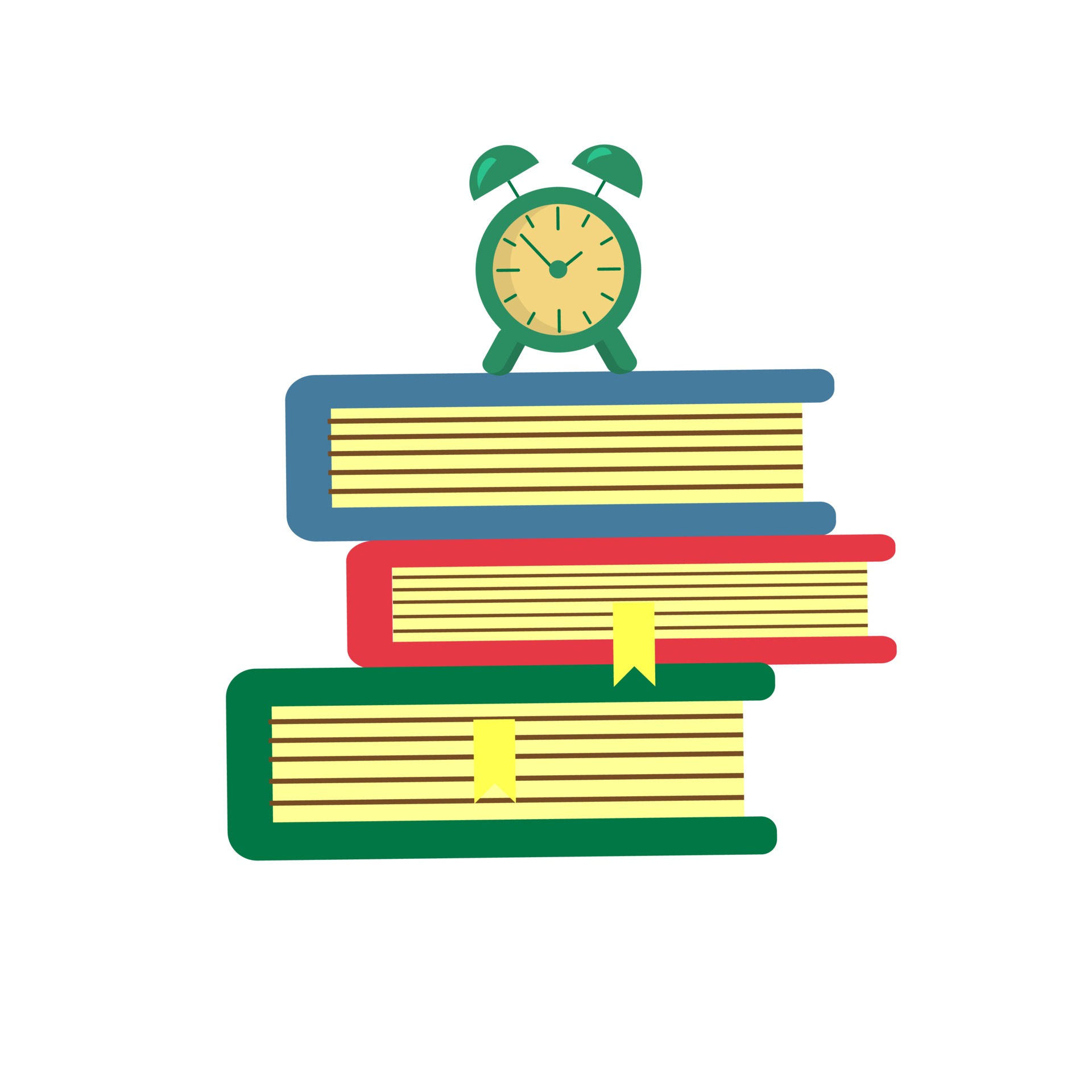 Books with an alarm clock at the top of them. 3211195 Vector Art at