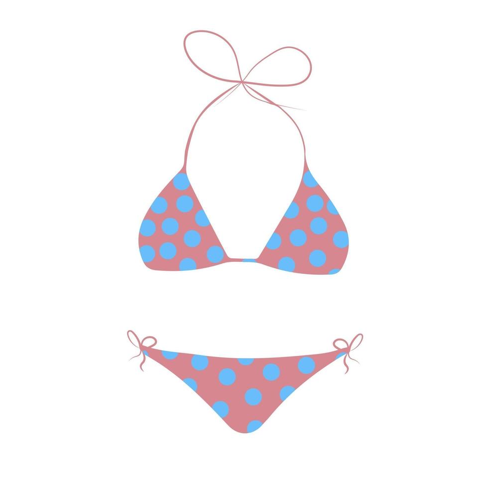 Icono de vector de bikini de traje de baño de mujer de moda. estilo de diseño plano.