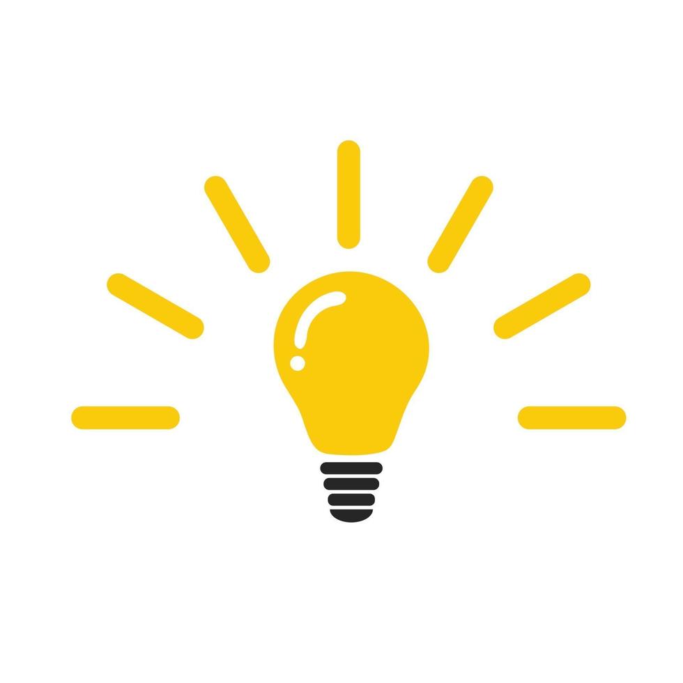 Light bulb icon on white background. vector