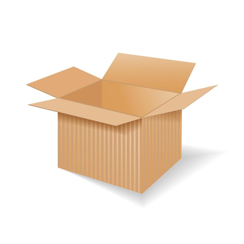 Open empty cardboard box vector