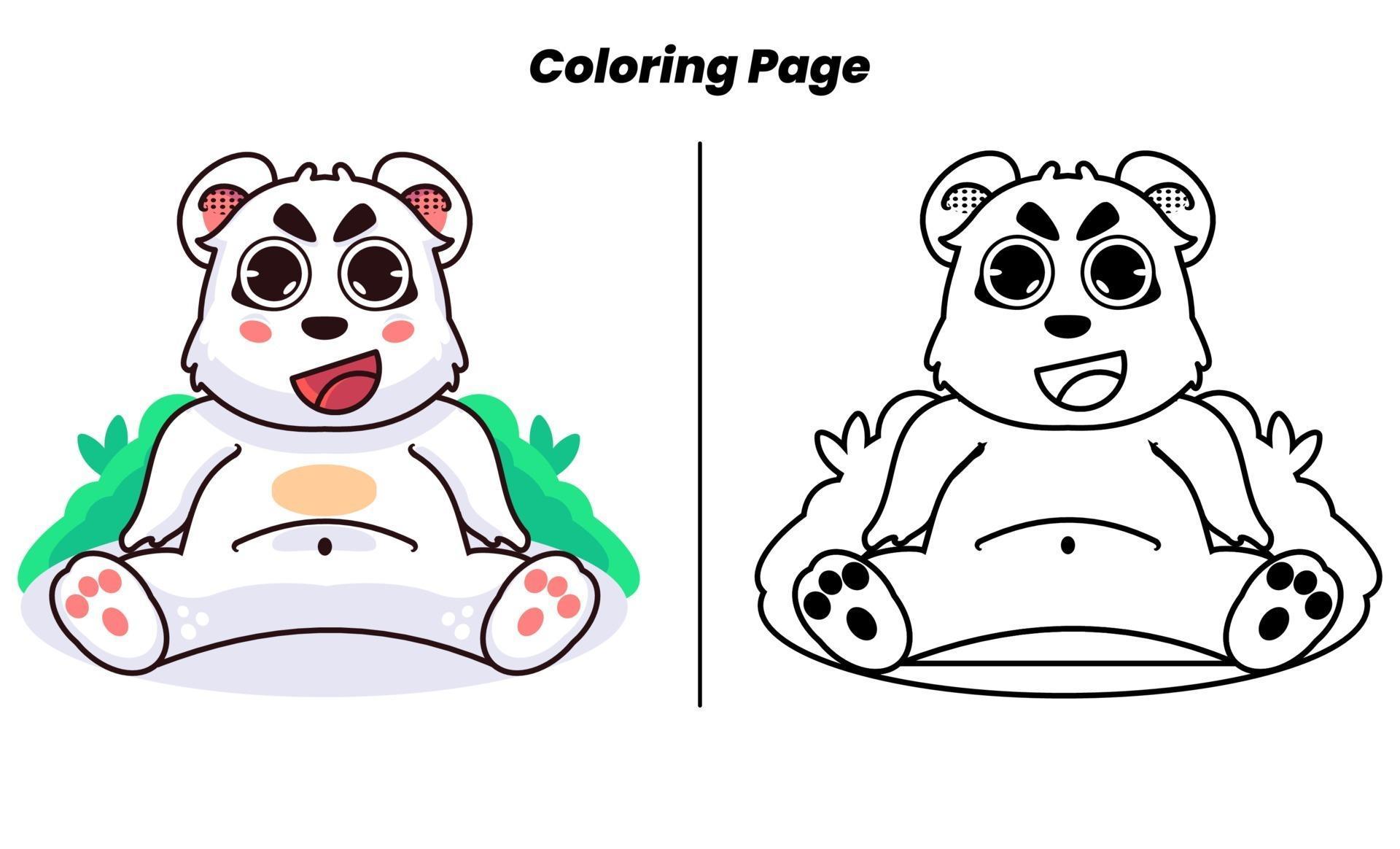 cute relaxing bear with coloring pages 3211240 Vector Art at Vecteezy