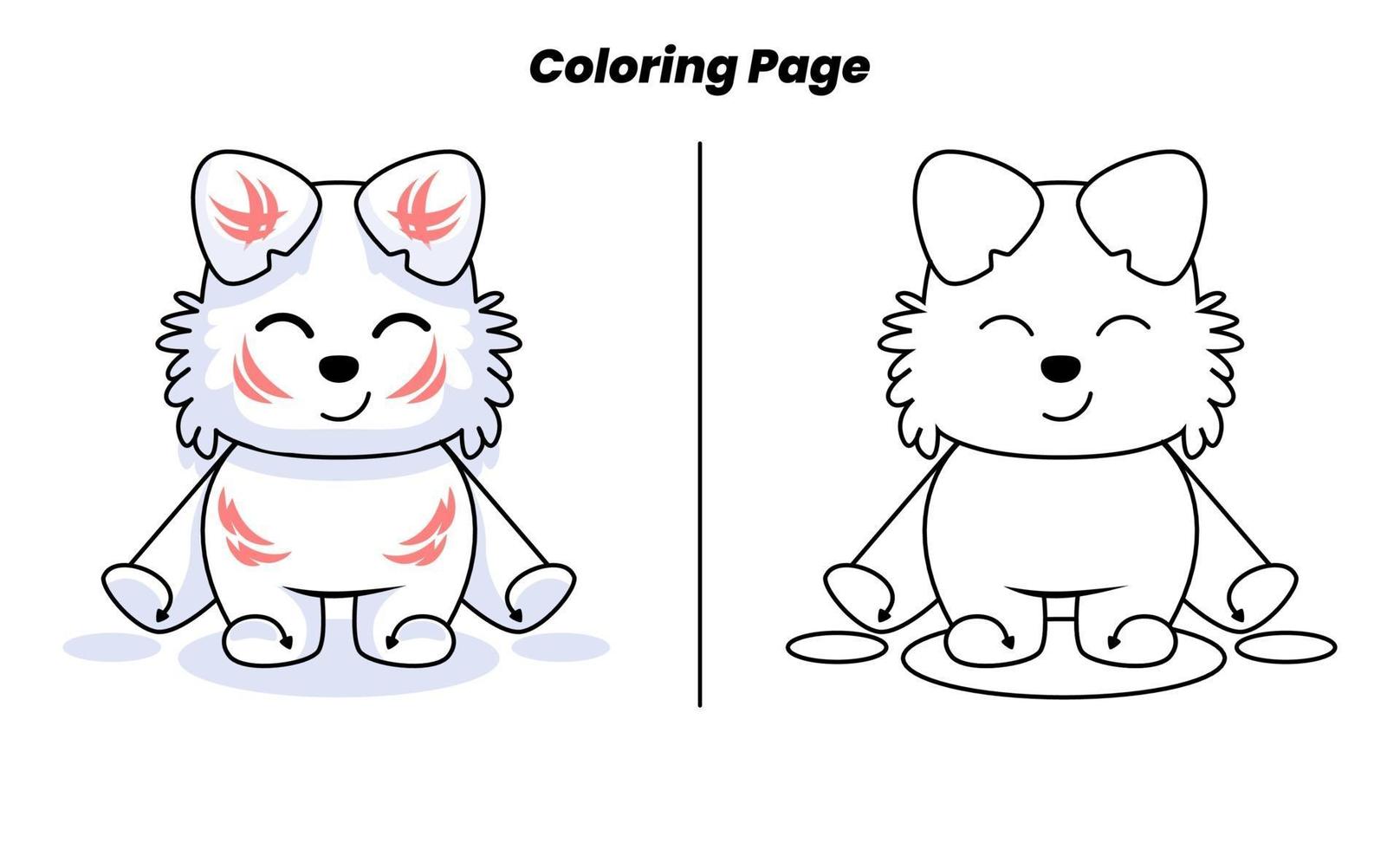 cute animal with horns with coloring pages vector