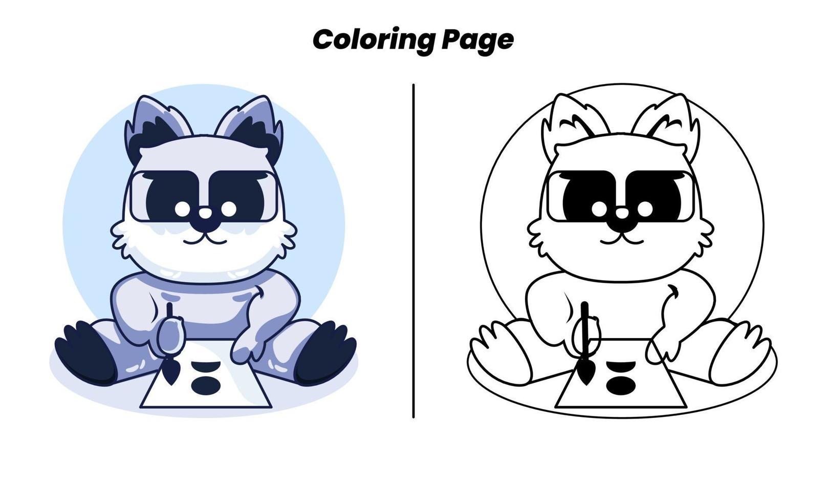 cute learning lemurs with coloring pages vector