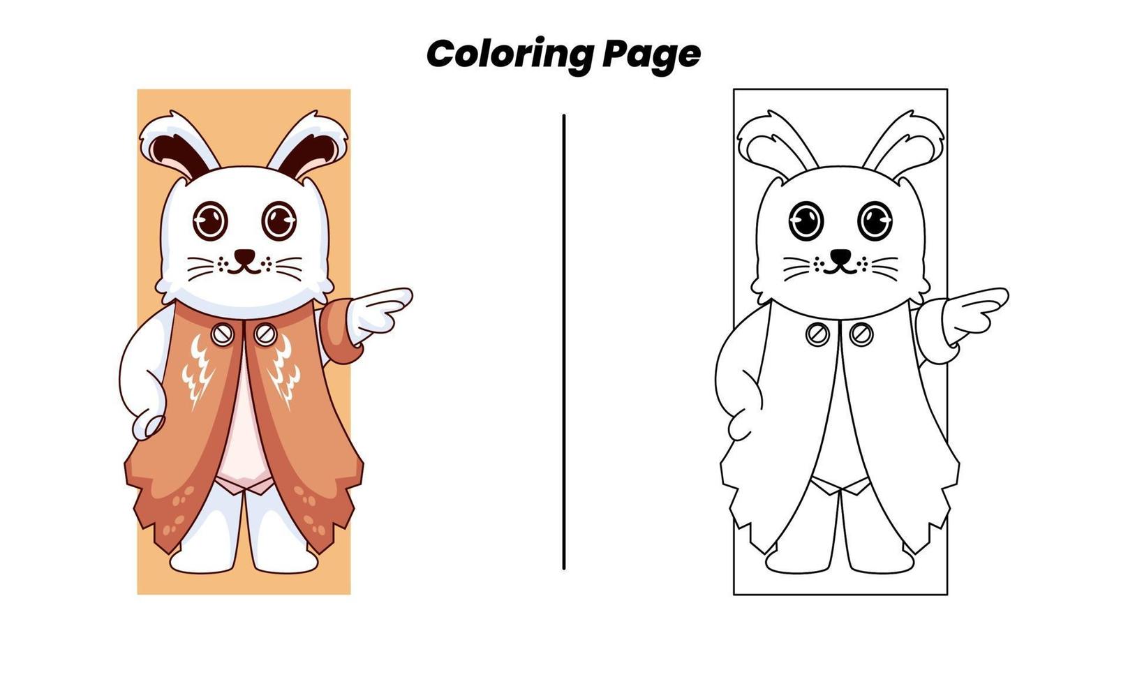 cute  rabbit With coloring page vector