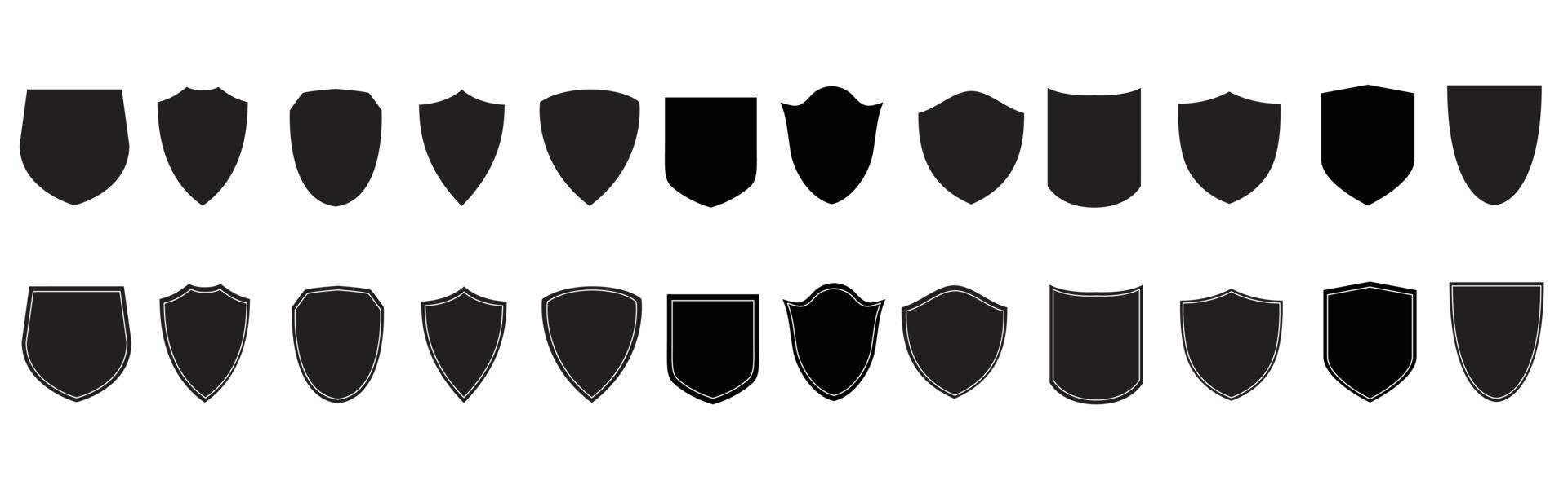 Shield icons collection. Protect shield set. Set of shields vector