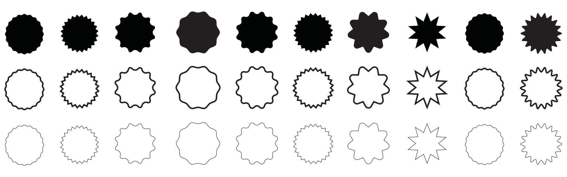 Starburst set. Sale sticker, price tag, quality mark. Stickers. vector