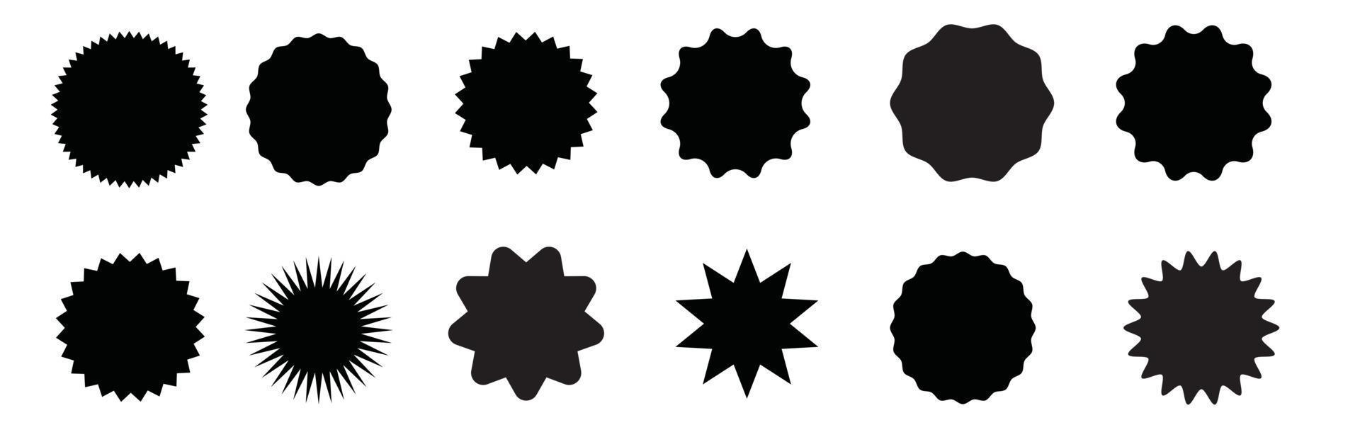 Starburst set. Sale sticker, price tag, quality mark. vector