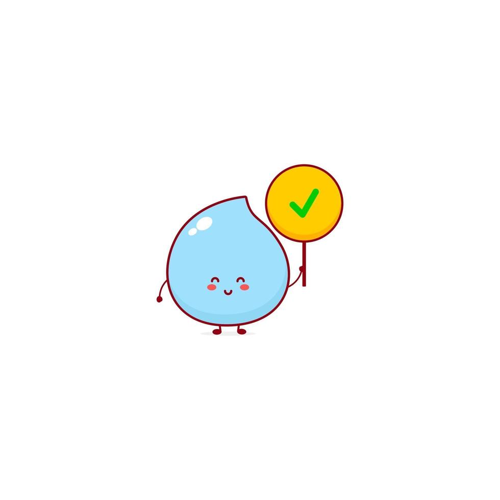 lindo personaje de agua ilustración sonrisa feliz mascota logo juego de niños vector