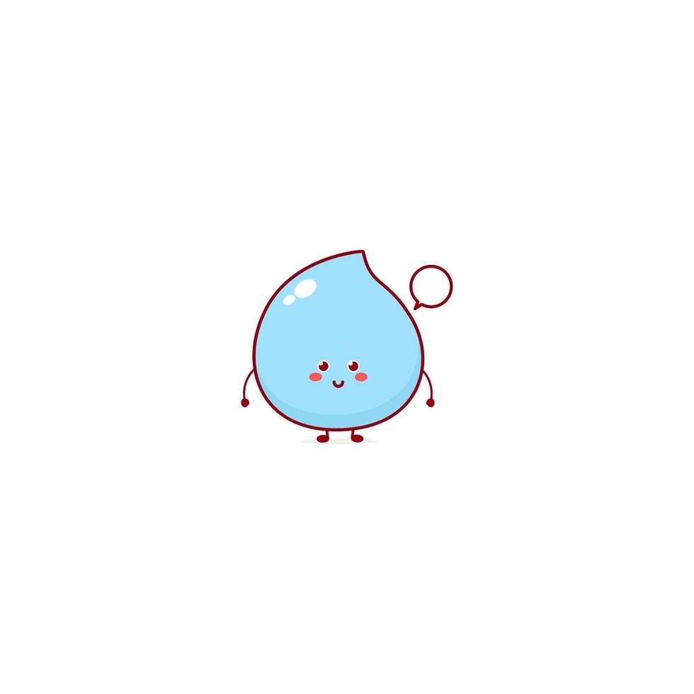 lindo personaje de agua ilustración sonrisa feliz mascota logo juego de niños vector
