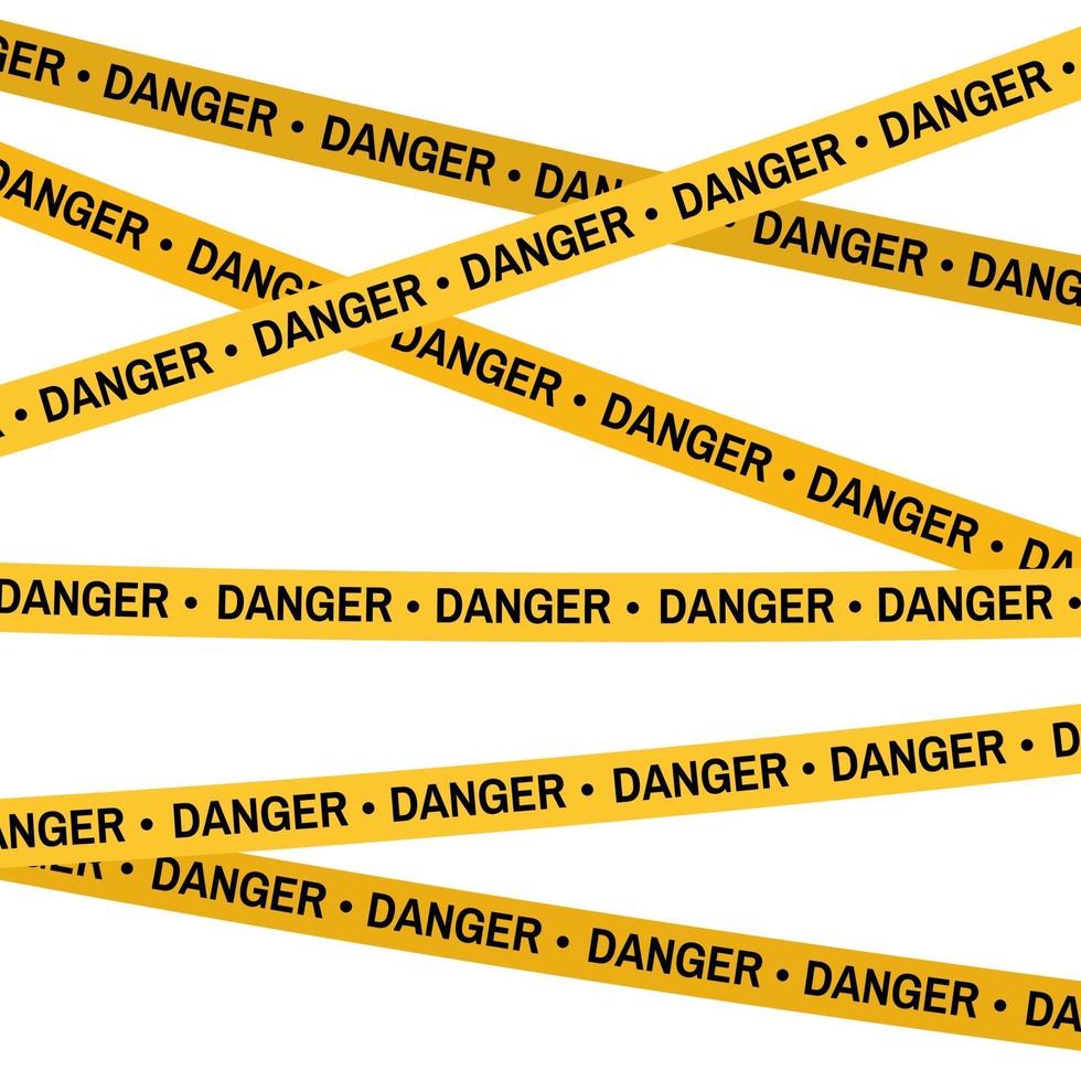 Crime scene yellow tape, police line Do Not Cross Danger tape. vector