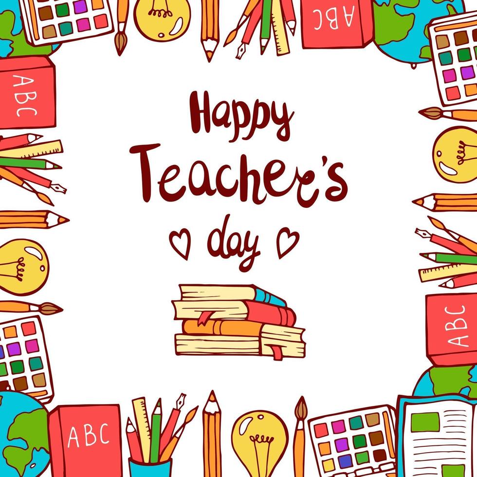 Vector illustration of a stylish text for Happy Teacher's Day.