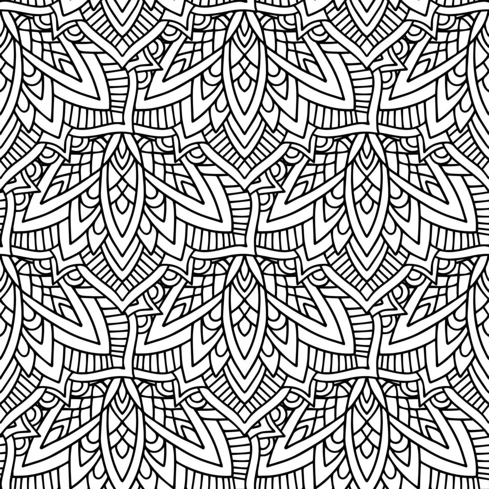 black and white color tribal vector seamless pattern. aztec abstract
