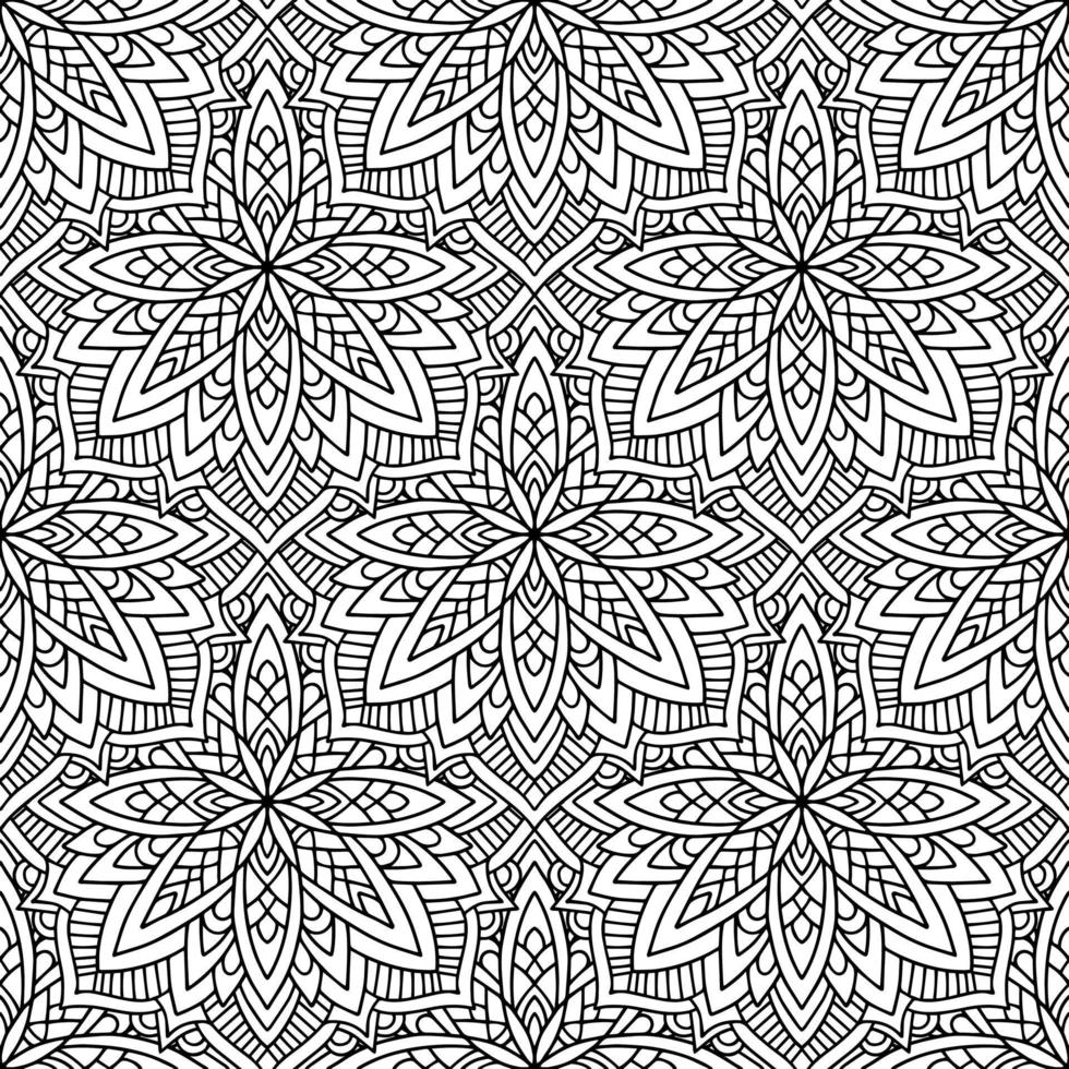 black and white color tribal vector seamless pattern. aztec abstract