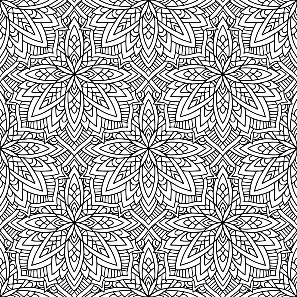 black and white color tribal vector seamless pattern. aztec abstract