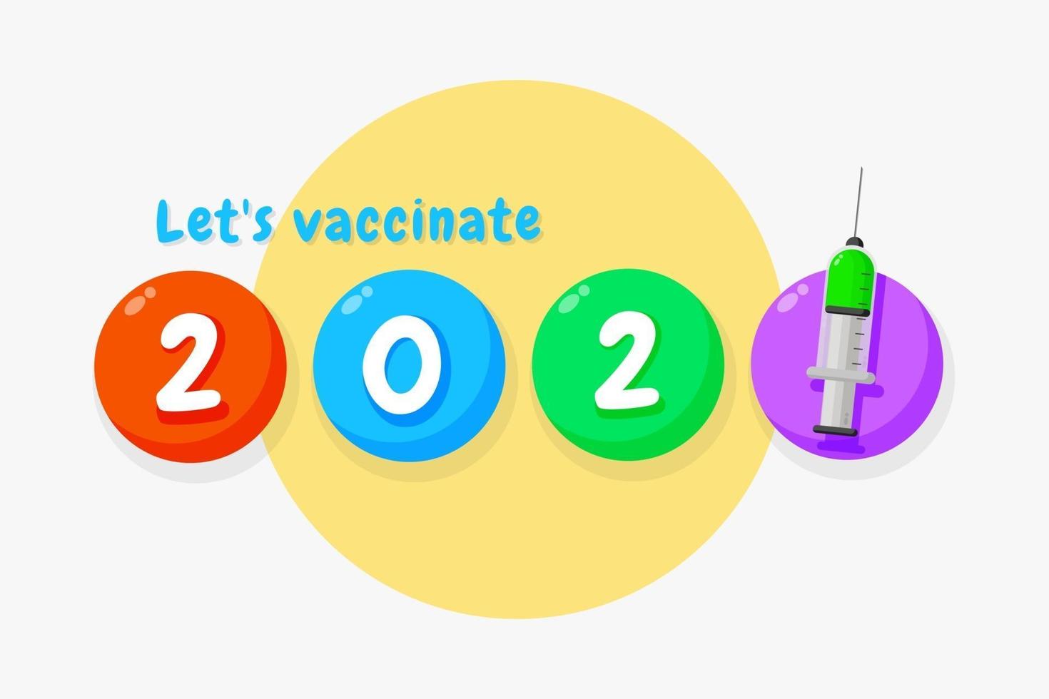 let's get vaccinated illustration vector