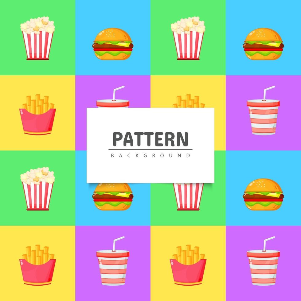 Junk food pattern design vector