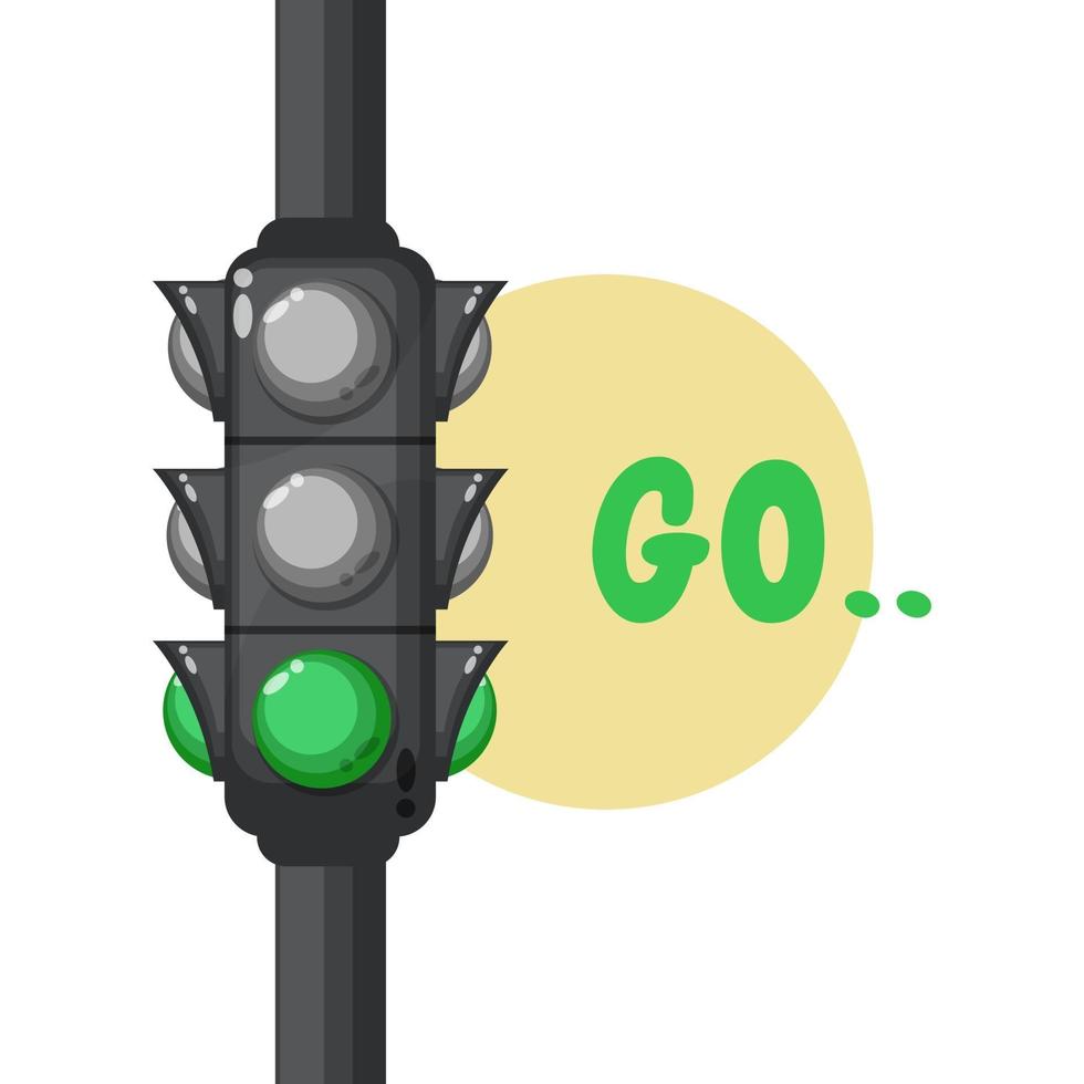 Illustration of a traffic light with a green light vector