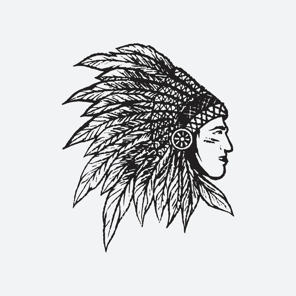 Indian chief illustration vector