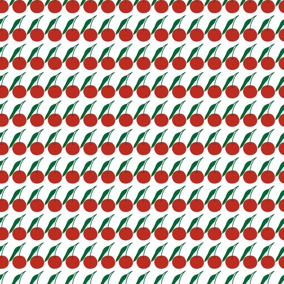 A simple pattern of red cherries on a white background. vector