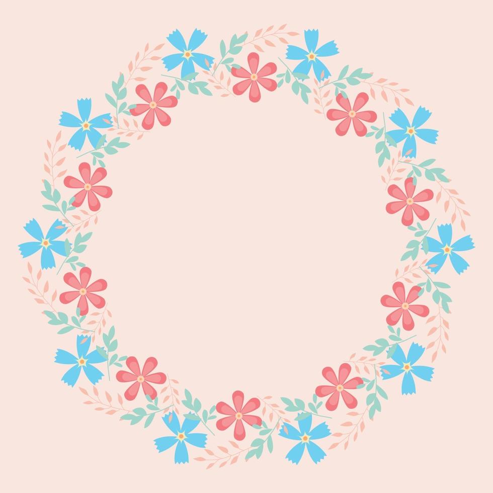 Vector colorful flower frame for greeting card, invitation, or photo.