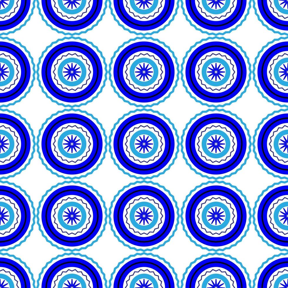 Vector continuous pattern of circles and zigzags.