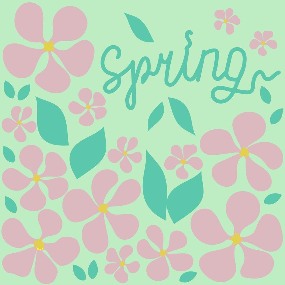 Spring flower background. Flowering tree. vector