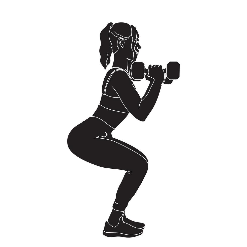 fitness and healthcare character silhouette illustration. vector