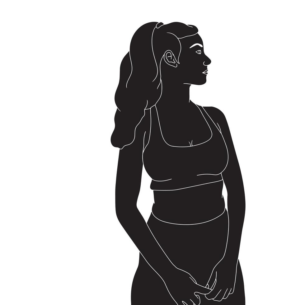 fitness and healthcare character silhouette illustration. vector