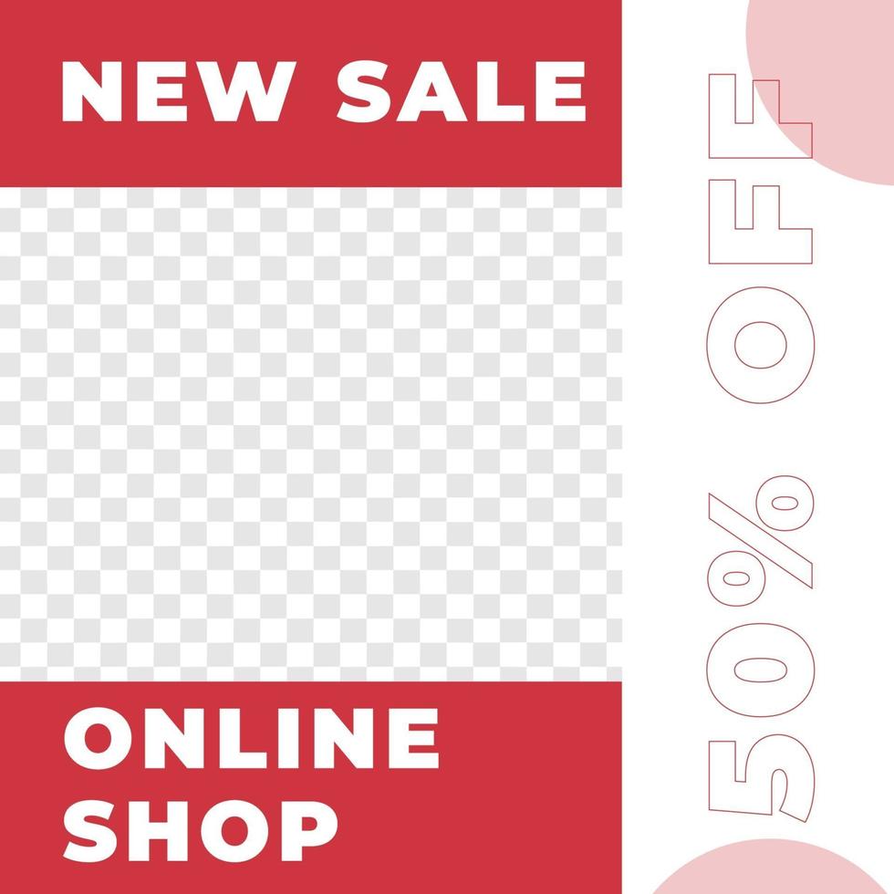 New Year Sale online shop feed design social media post template vector