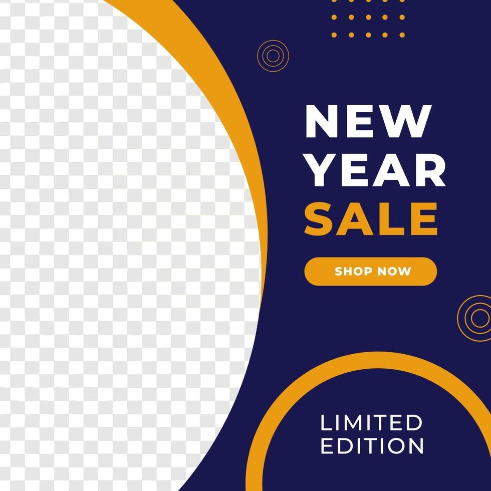 New Year Sale feed design social media post template vector