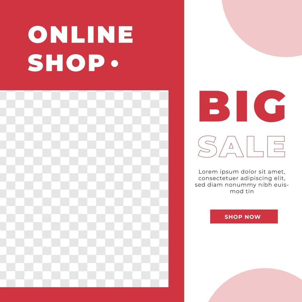 New Year Sale online shop feed design social media post template vector