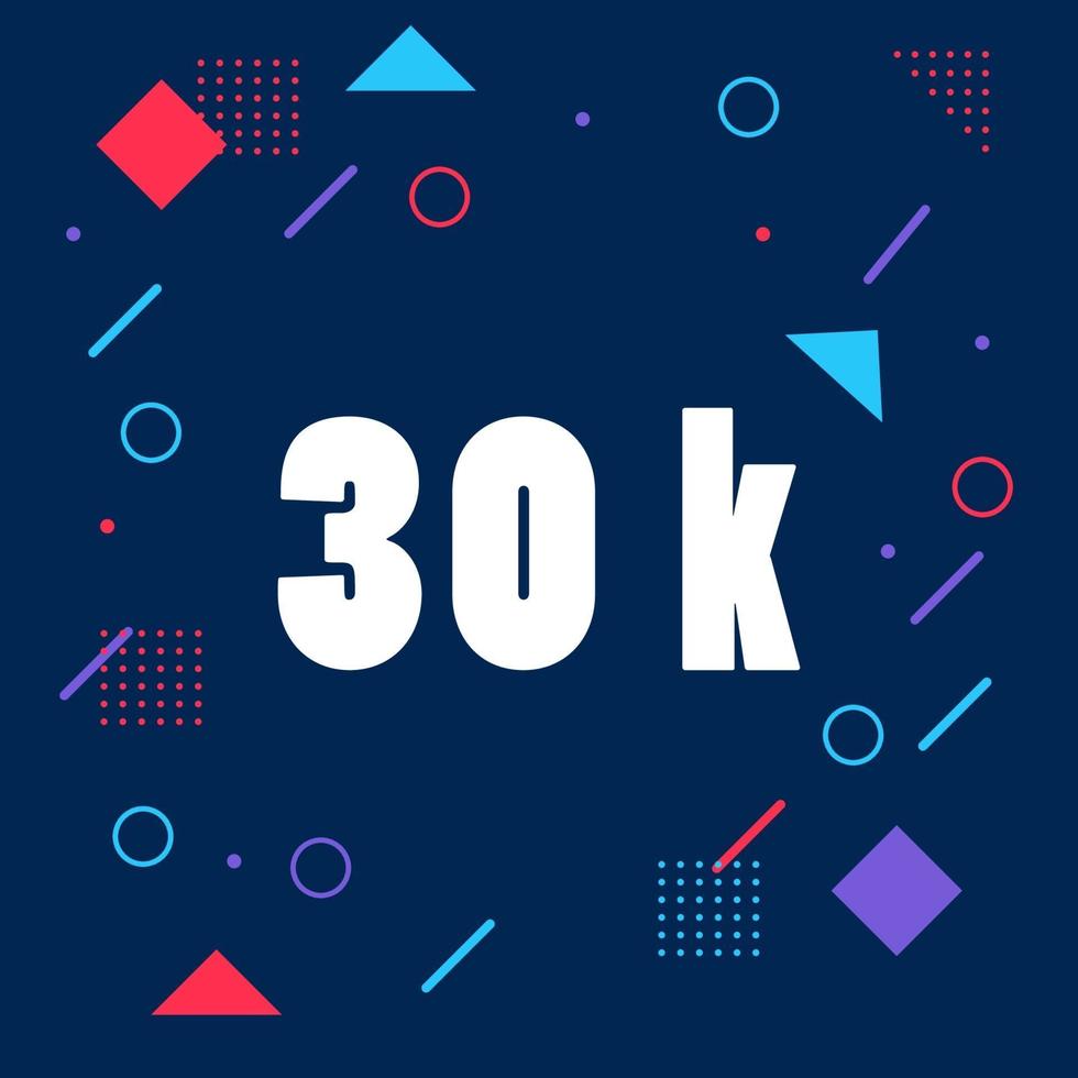 30k followers abstract geometric vector