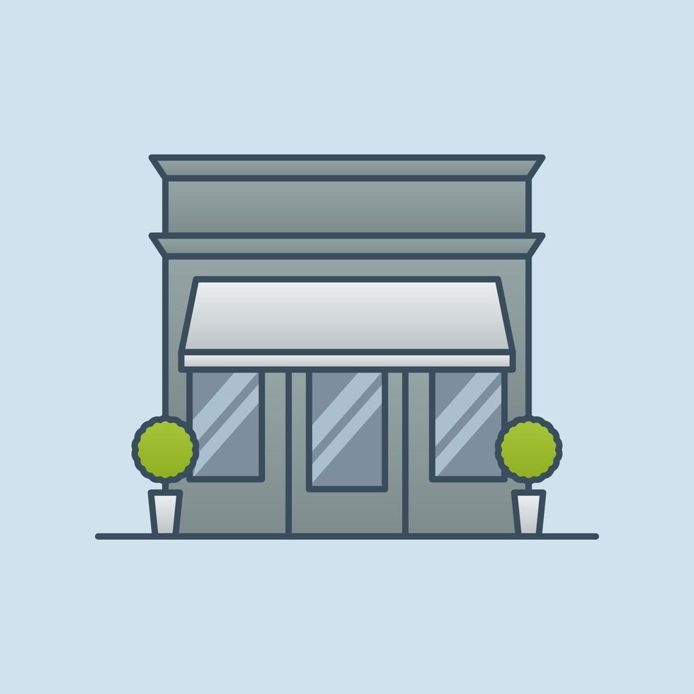 Storefront building vector icon illustration