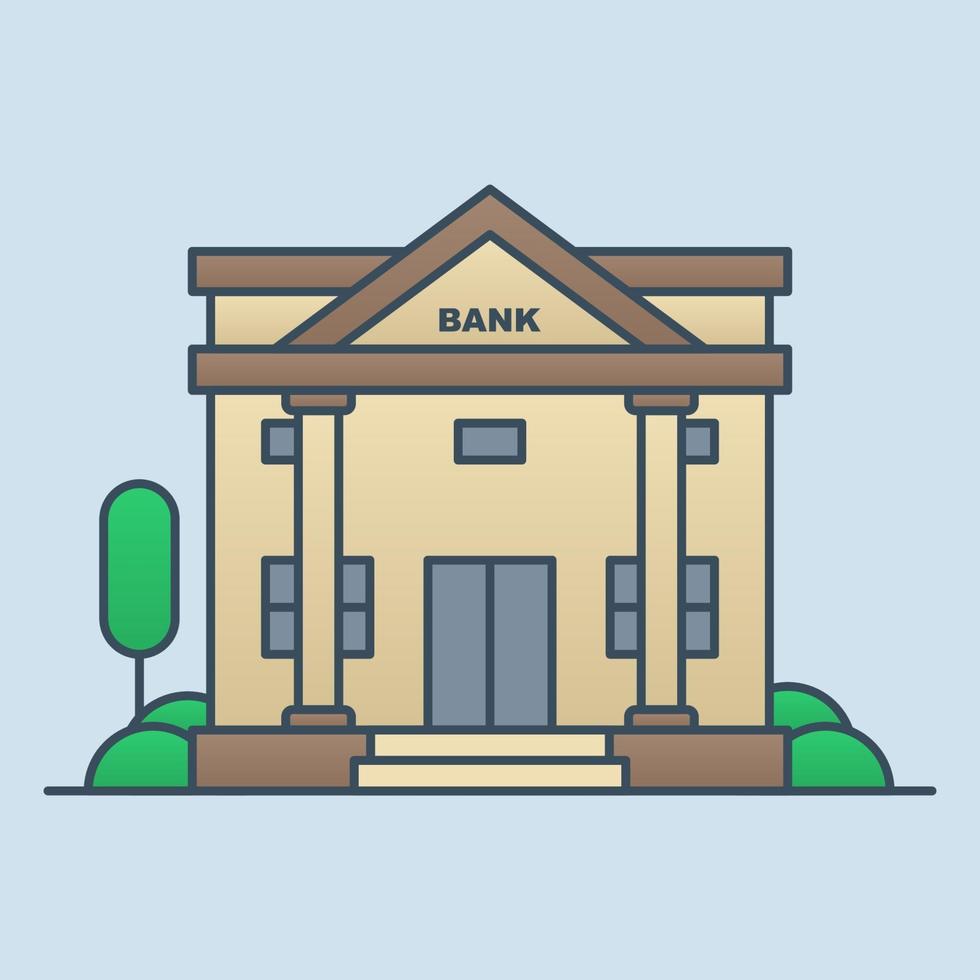 Bank building vector icon illustration