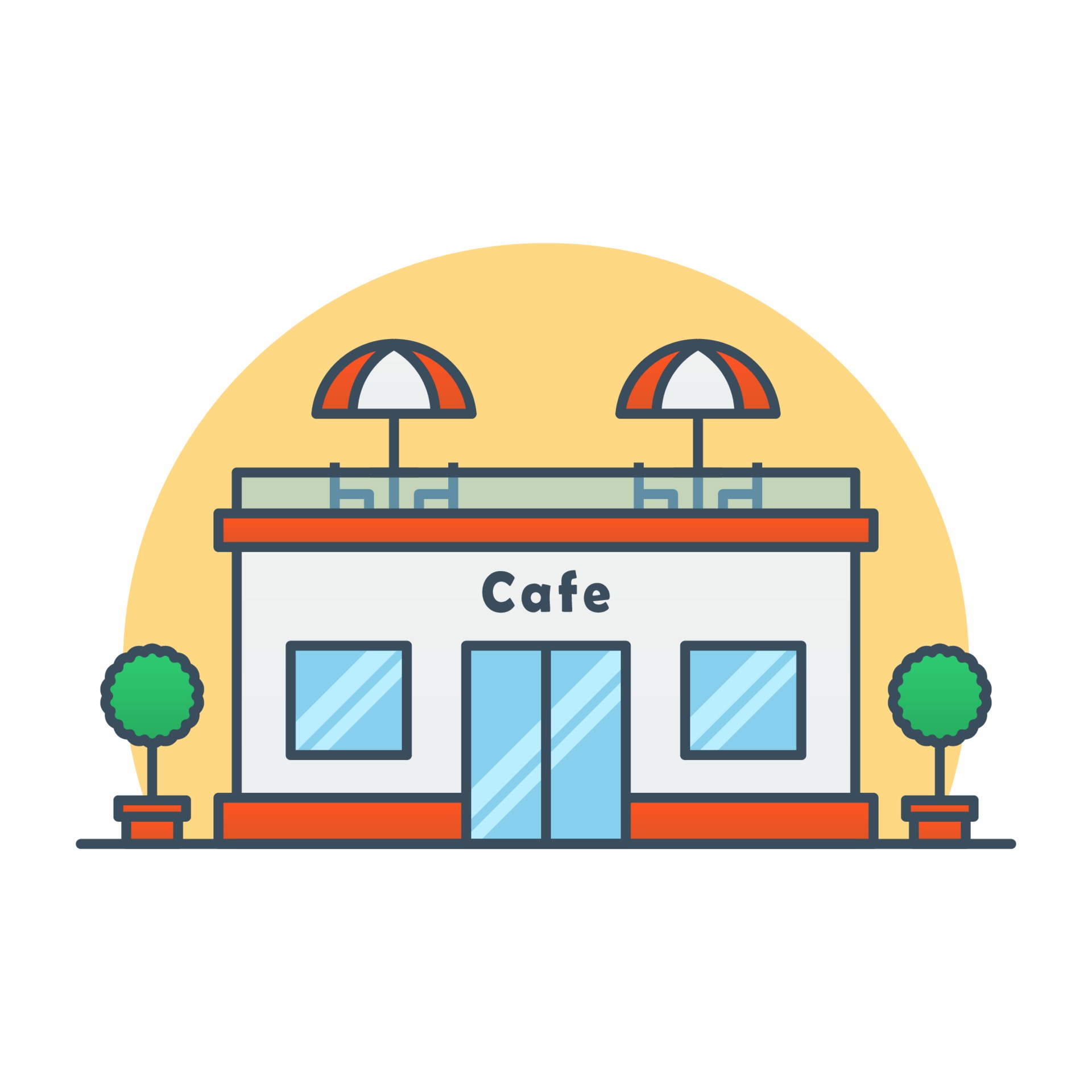 Cafe building vector icon illustration 3211956 Vector Art at Vecteezy