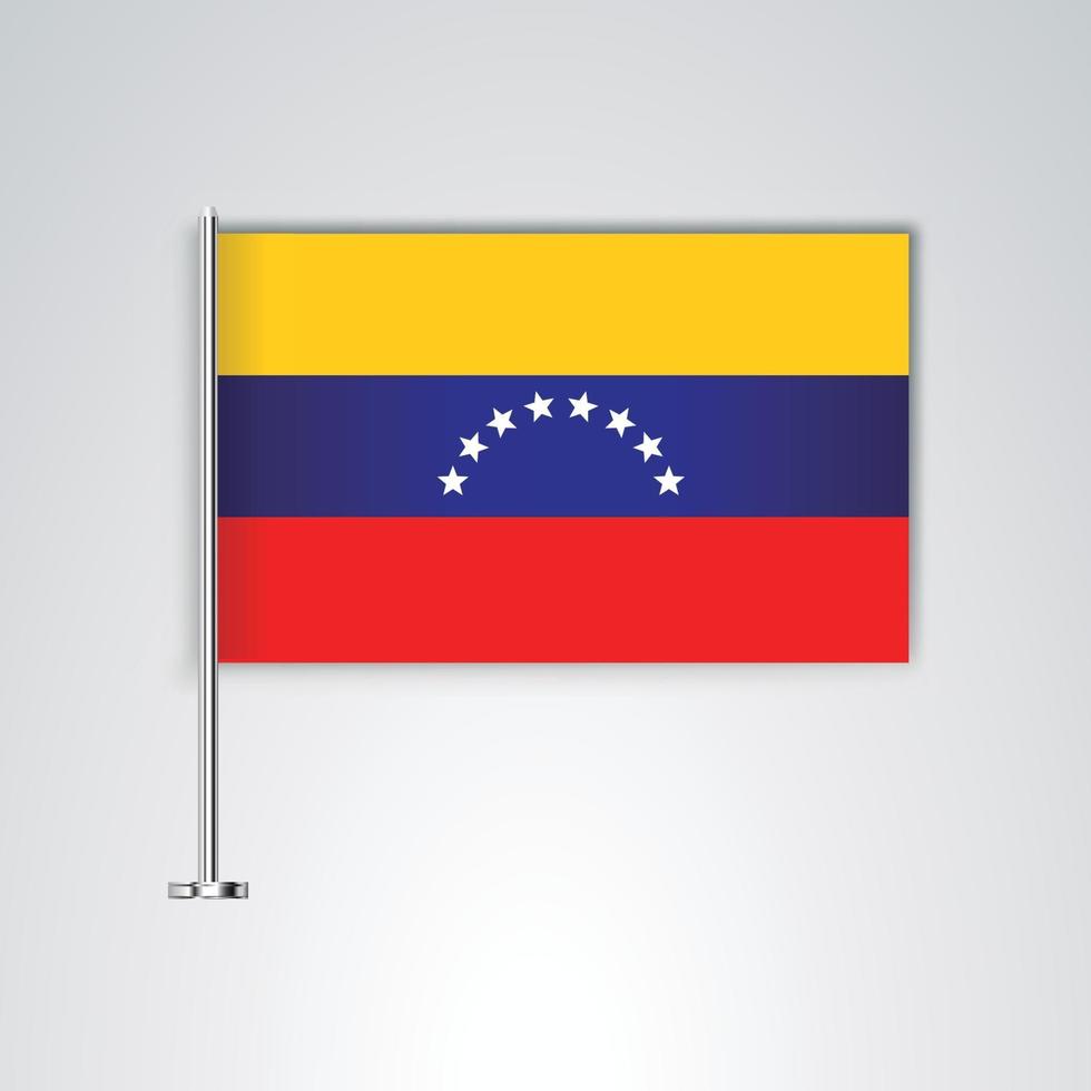 Venezuela flag with metal stick vector