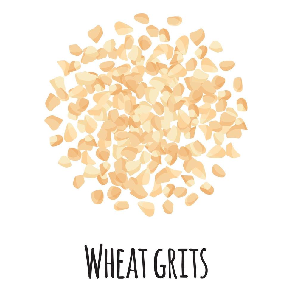 Wheat grits for template farmer market design, label and packing. vector