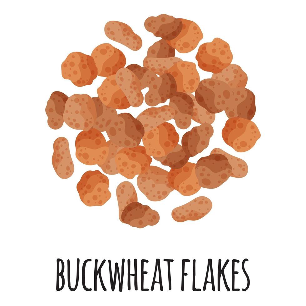Buckwheat flakes for template farmer market design and packing. vector