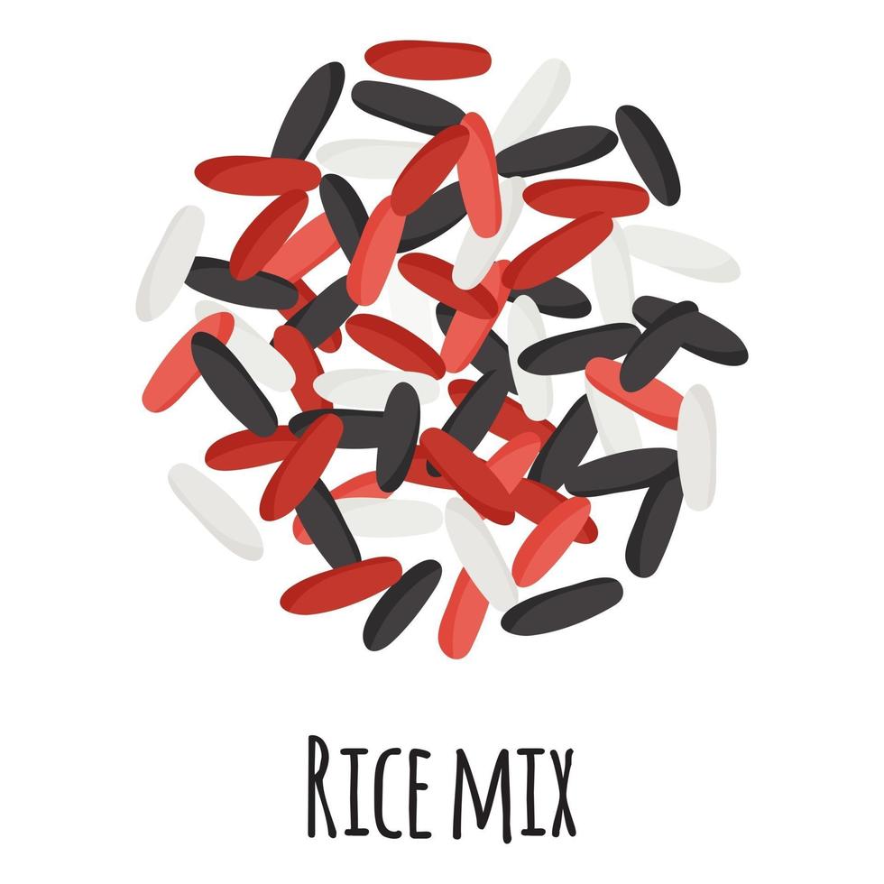 mezcla de arroz para el diseño, la etiqueta y el embalaje del mercado del granjero de la plantilla. vector