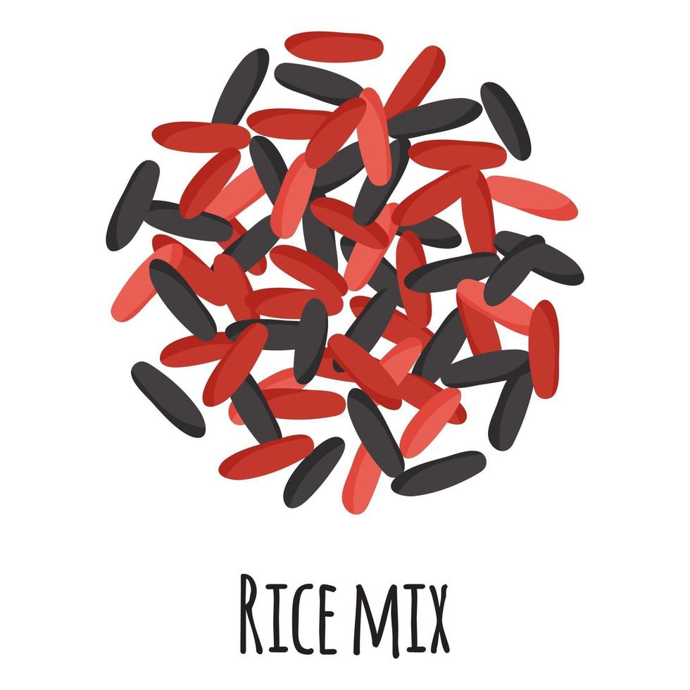Black and red rice mix for template farmer market design and packing. vector